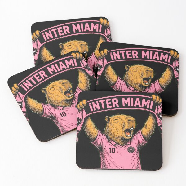 Item preview, Capybara Inter Miami Fan Celebrating – Funny Soccer Illustration with Scarf designed and sold by Golden Chaos.