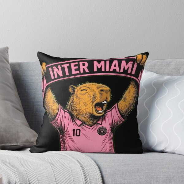Item preview, Capybara Inter Miami Fan Celebrating – Funny Soccer Illustration with Scarf designed and sold by Golden Chaos.