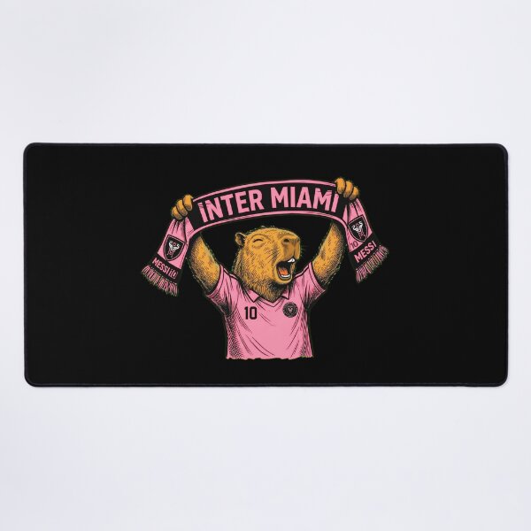 Item preview, Capybara Inter Miami Fan Celebrating – Funny Soccer Illustration with Scarf designed and sold by Golden Chaos.