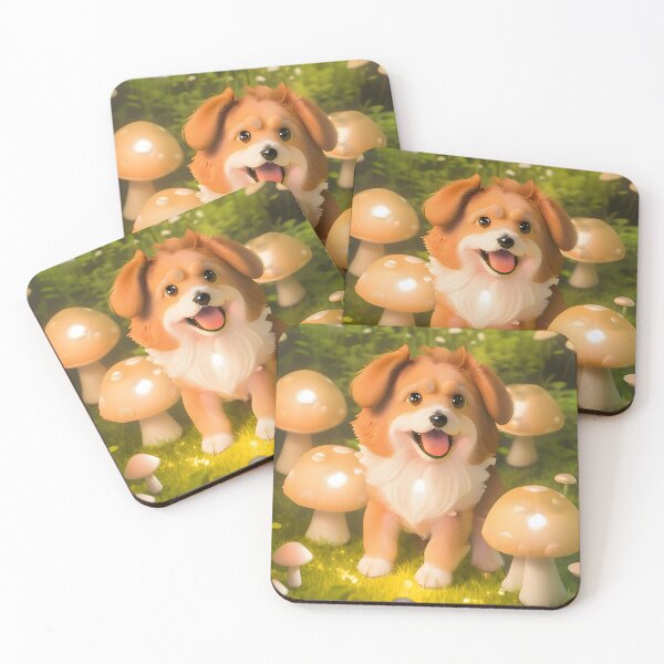 Item preview, Magical Mushroom Dog Art Print Cottagecore Puppy Enchanted Forest designed and sold by CanineCourier.