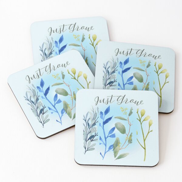 Item preview, Just Grow: Luminous Blue Botanical Stems Watercolor Art designed and sold by PriyaMagic.