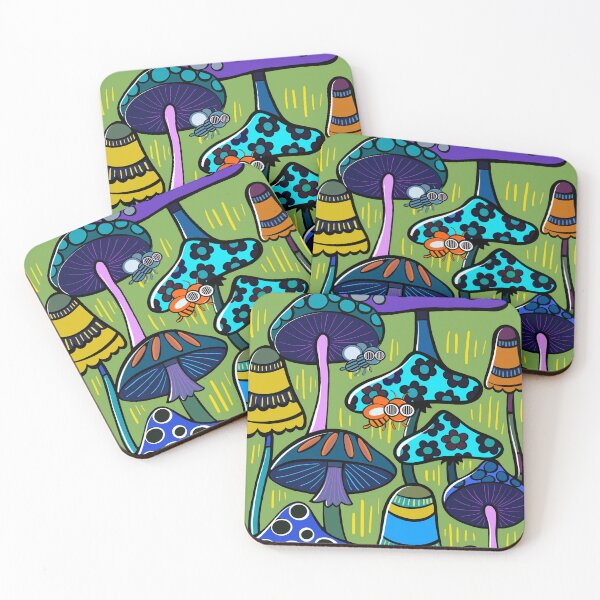 Item preview, Colorful Mushroom Illustration | Whimsical Fantasy Forest Art designed and sold by Sklines Art | Mrz Danelli.
