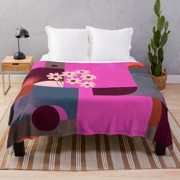 Item preview, Pink Geometric Floral – Art Deco Botanical Composition designed and sold by joycrysstudio.