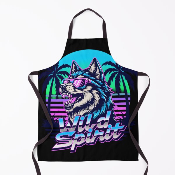 Item preview, Wild Spirit Husky Retro 80s Synthwave Wolf Art designed and sold by AmazingViews.