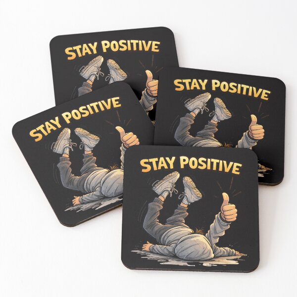 Item preview, Funny Stay Positive Meme Sticker – Thumbs Up After Fall Dark Humor Meme designed and sold by VibeOffline Studio.