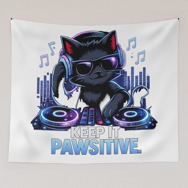 Item preview, DJ cat design designed and sold by ShenGha-design.