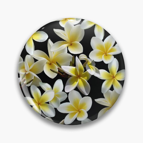 Item preview, Plumeria Pattern Yellow on Black designed and sold by MoodyMuseArt.