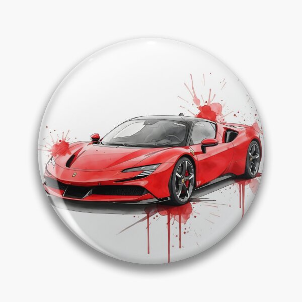 Item preview, Ferrari SF90 Watercolor Supercar Poster Italian Sports Car Wall Art designed and sold by Motorline44.