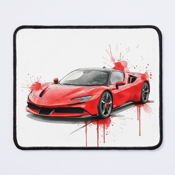 Item preview, Ilustración Acuarela Ferrari SF90 Arte Superdeportivo Italiano Moderno designed and sold by Motorline44.
