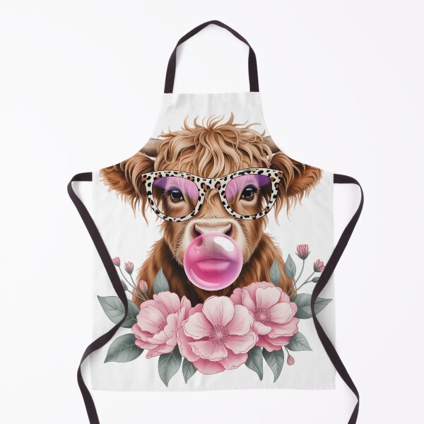 Item preview, Sassy Highland Cow with Bubblegum Floral Leopard Glasses designed and sold by AmazingViews.