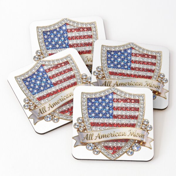 Item preview, Rhinestone All American Mom, USA 250th, 14th of July, Independence Day, semiquincentennial designed and sold by Adadita.
