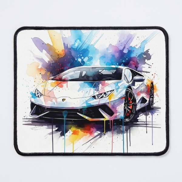 Item preview, Lamborghini Huracán Watercolor Supercar Poster Italian Exotic Car Wall Art designed and sold by Motorline44.