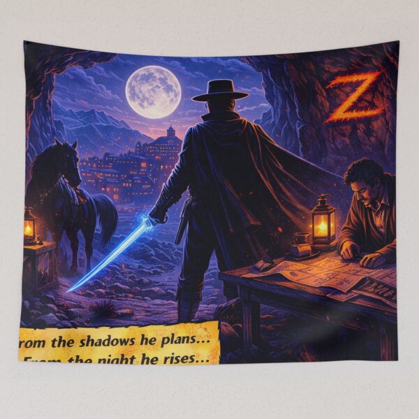 Item preview, The Secret Cave of Z Legendary Night Rider Justice Awakens Comic Style Hero Artwork designed and sold by SHOCAMPOS DESIGNS .