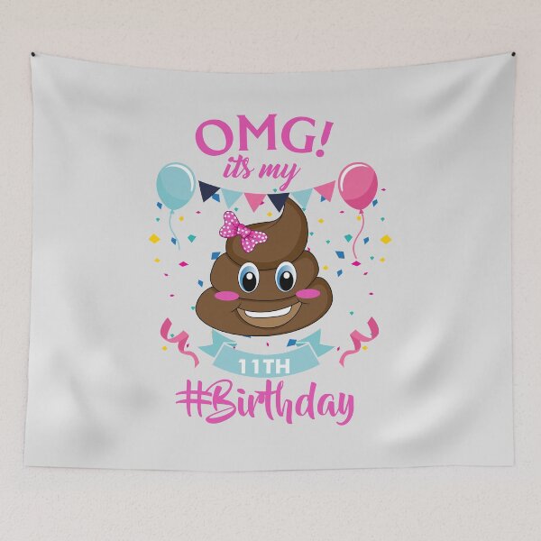 Item preview, 11th Birthday Girl - Poop Emoji designed and sold by melsens.