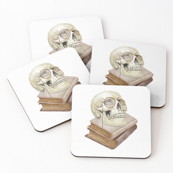 Item preview, Vintage Scholar Skull - Dark Academia Reading Aesthetic designed and sold by VibeArtShop.