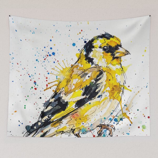 Item preview, Goldfinch Art Print – Vibrant Abstract Watercolour Bird Design designed and sold by Printpix.