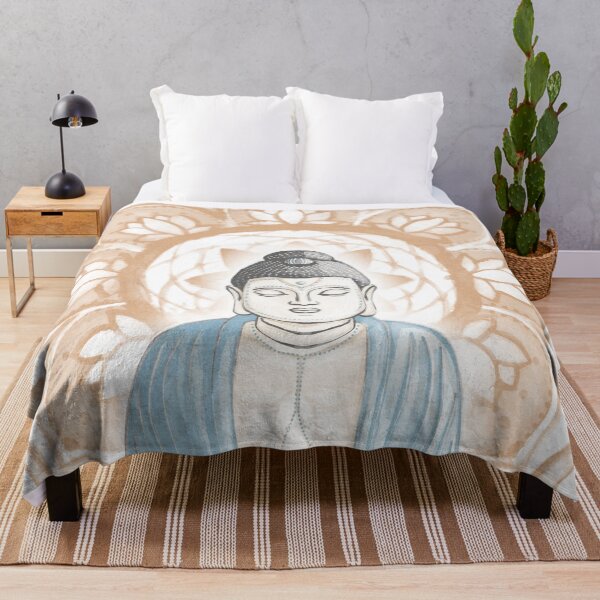 Item preview, Buddha Padma Watercolor - Dove Slate Sky - Rust Halo designed and sold by Irene Estelle.