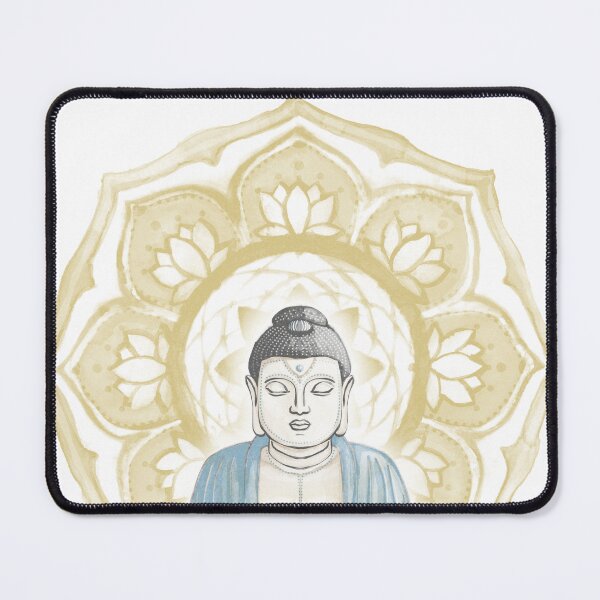 Item preview, Buddha Padma Watercolor - Dove Slate Sky - Saffron Halo designed and sold by Irene Estelle.