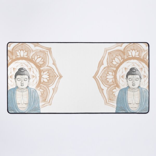 Item preview, Buddha Padma Watercolor - Dove Slate Sky - Rust Halo designed and sold by Irene Estelle.