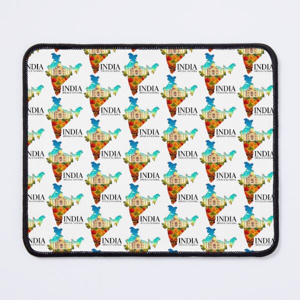 Item preview, India Map Art - Taj Mahal Landmark & Authentic Spices Design designed and sold by AbulailArt.