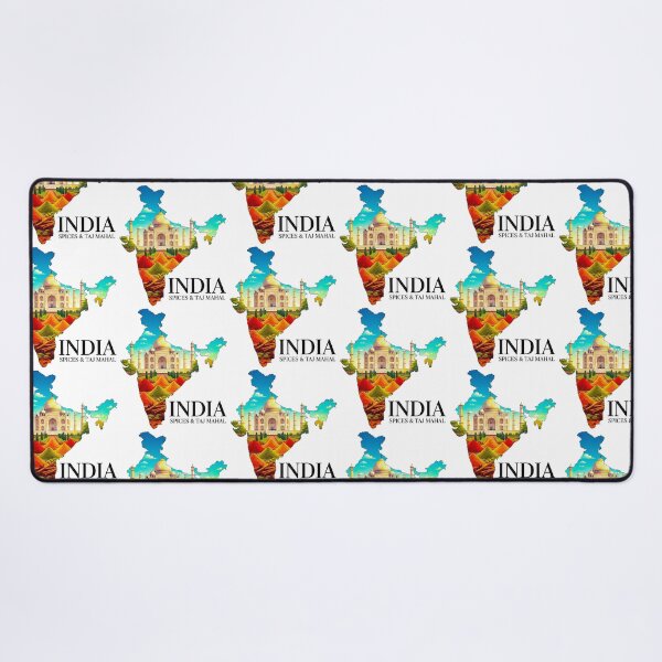 Item preview, India Map Art - Taj Mahal Landmark & Authentic Spices Design designed and sold by AbulailArt.