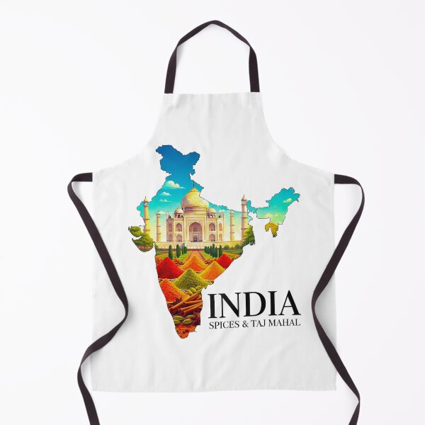 Item preview, India Map Art - Taj Mahal Landmark & Authentic Spices Design designed and sold by AbulailArt.