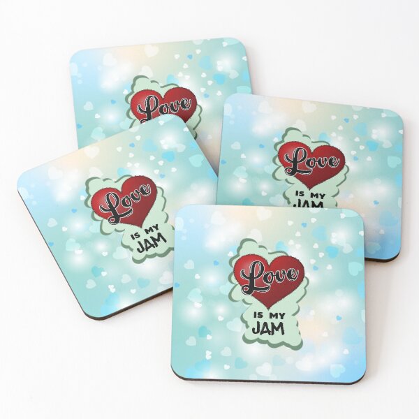 Item preview, Love is My Jam Mint & Blue designed and sold by MoodyMuseArt.
