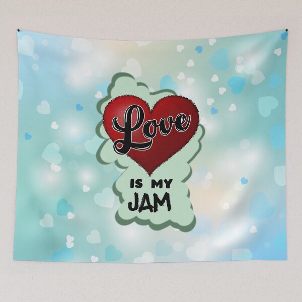 Item preview, Love is My Jam Mint & Blue designed and sold by MoodyMuseArt.