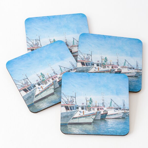 Item preview, Oyster Boats - Fulton Harbor - Texas designed and sold by Debra Martz.