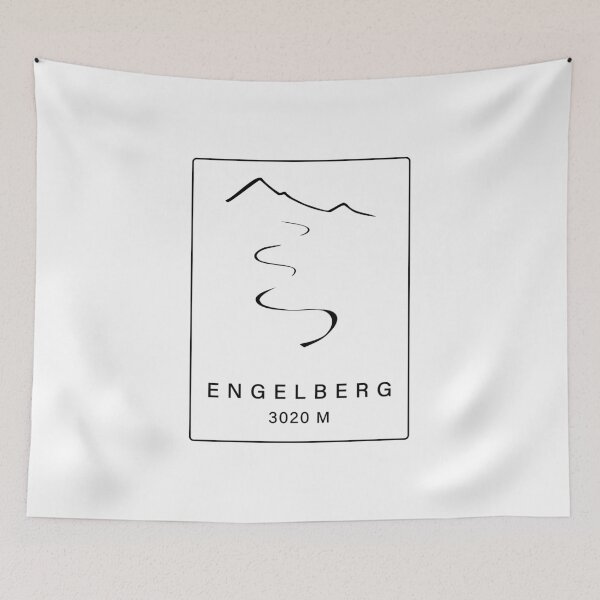 Item preview, Engelberg Ski Resort – Minimal Alpine Ski Line (Back Print Black) designed and sold by leewarddesign.