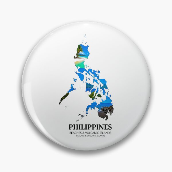 Item preview, Philippines Map Art - Tropical White Beaches & Volcanic Islands Design designed and sold by AbulailArt.