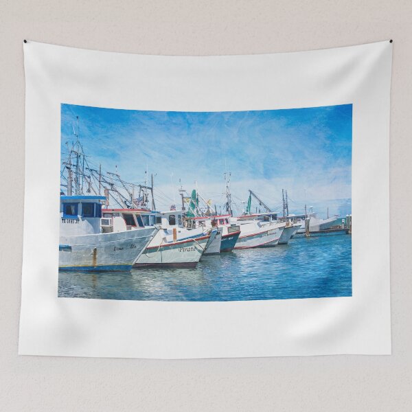 Item preview, Oyster Boats - Fulton Harbor - Texas designed and sold by Debra Martz.