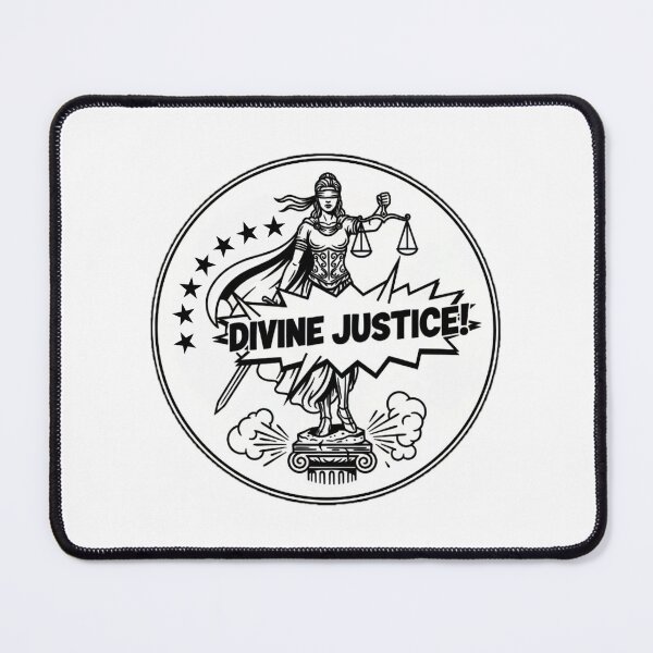 Item preview, Motivational circle b&w DIVINE JUSTICE! designed and sold by Giulivo Store Graphic.