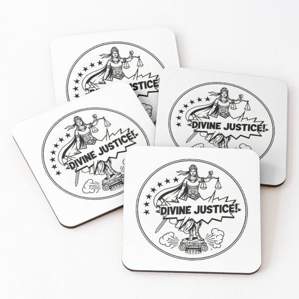 Item preview, Motivational circle b&w DIVINE JUSTICE! designed and sold by Giulivo Store Graphic.