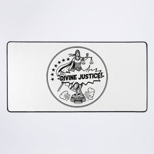 Item preview, Motivational circle b&w DIVINE JUSTICE! designed and sold by Giulivo Store Graphic.