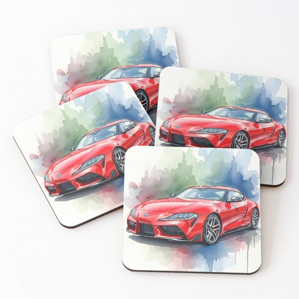 Item preview, Toyota GR Supra Watercolor Car Poster JDM Sports Car Wall Art designed and sold by Motorline44.