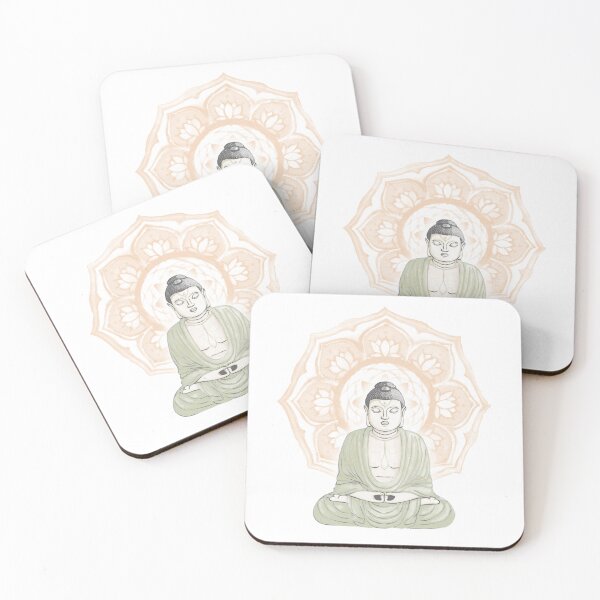 Item preview, Buddha Padma Watercolor - Dove Slate Tea - Melon Halo designed and sold by Irene Estelle.