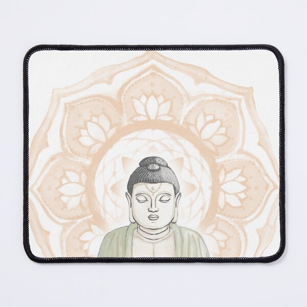 Item preview, Buddha Padma Watercolor - Dove Slate Tea - Melon Halo designed and sold by Irene Estelle.