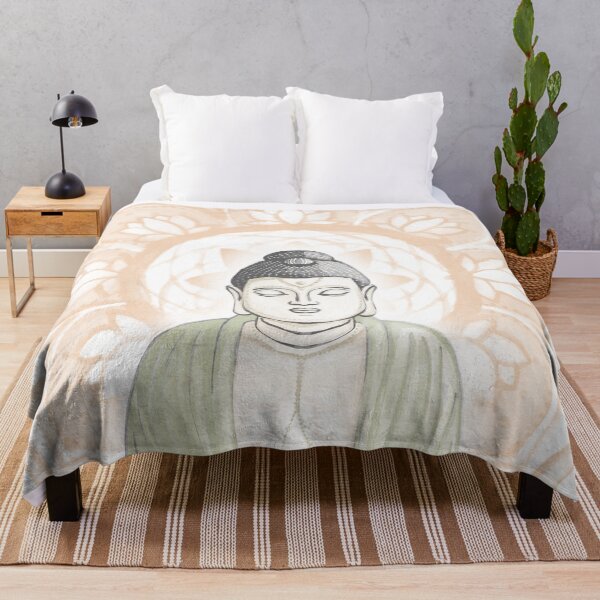 Item preview, Buddha Padma Watercolor - Dove Slate Tea - Melon Halo designed and sold by Irene Estelle.