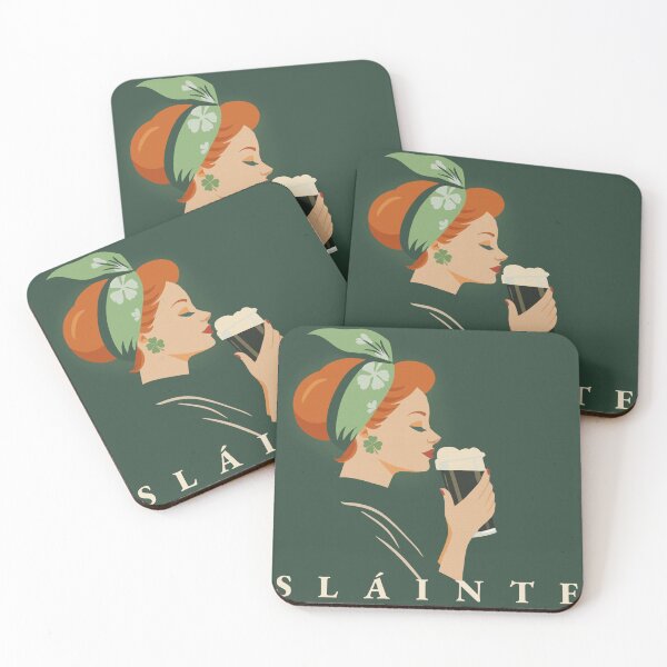 Item preview, Mid Century Irish Woman Drinking Stout – Retro St Patrick’s Day Beer Illustration designed and sold by OddlyEnoughArt.