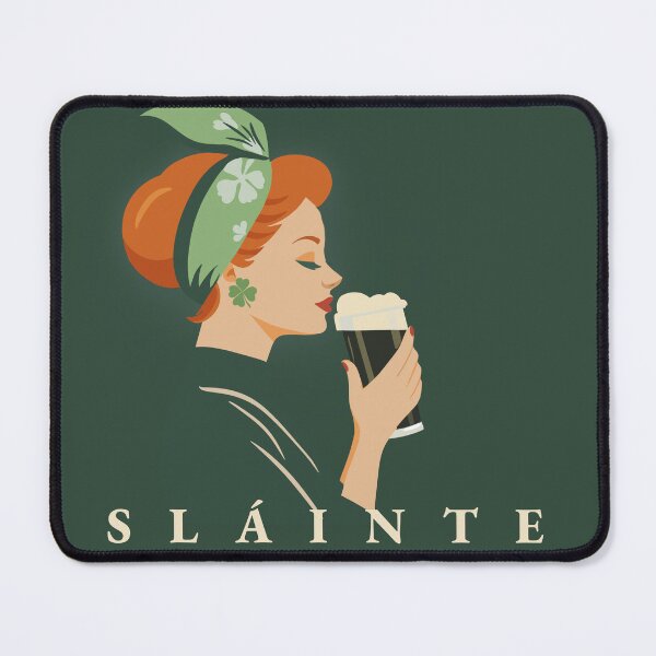 Item preview, Mid Century Irish Woman Drinking Stout – Retro St Patrick’s Day Beer Illustration designed and sold by OddlyEnoughArt.