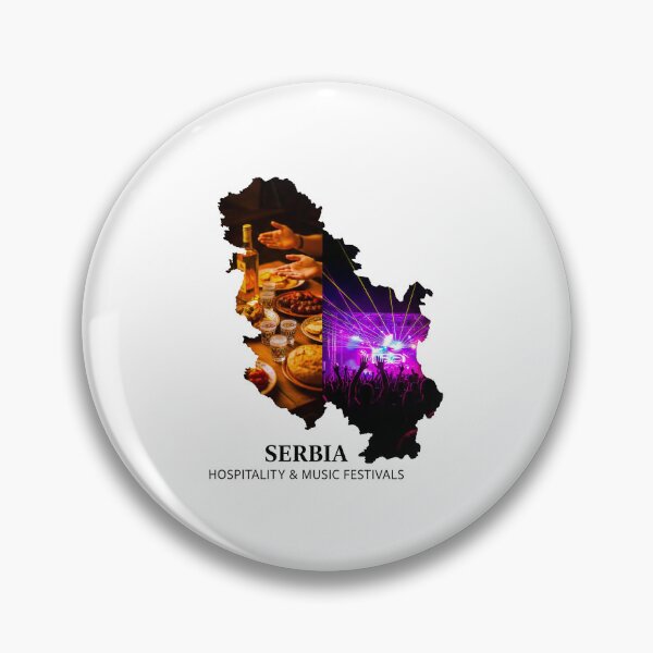 Item preview, Serbia Map Art - Balkan Hospitality & World-Class Music Festivals Design designed and sold by AbulailArt.