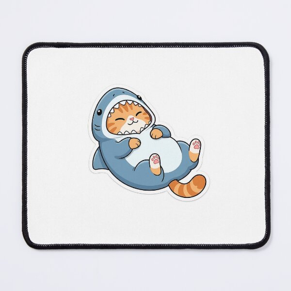Item preview, Cute Ginger Cat in Blue Shark Pajamas Animal Onesie Art designed and sold by NoopnyangStudio.