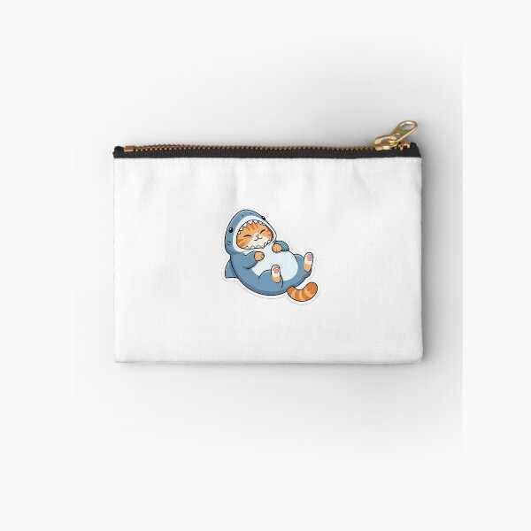 Item preview, Cute Ginger Cat in Blue Shark Pajamas Animal Onesie Art designed and sold by NoopnyangStudio.