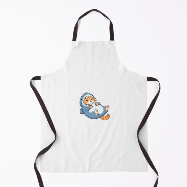 Item preview, Cute Ginger Cat in Blue Shark Pajamas Animal Onesie Art designed and sold by NoopnyangStudio.
