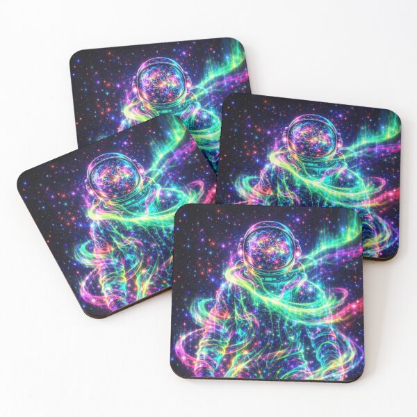 Item preview, Neon Cosmic Astronaut – Psychedelic Space Glow Art designed and sold by Expl0rer.