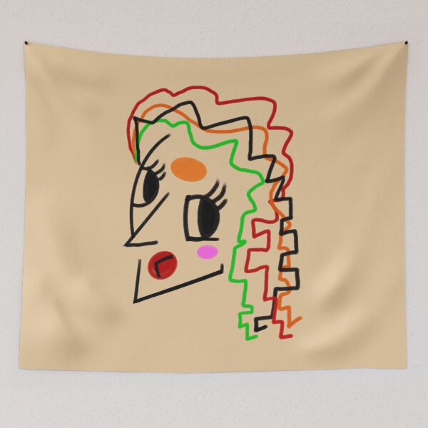 Item preview, Line Art Modern cubist Womans face with side eye|  Abstract Bold Colors  designed and sold by Artonmytee.