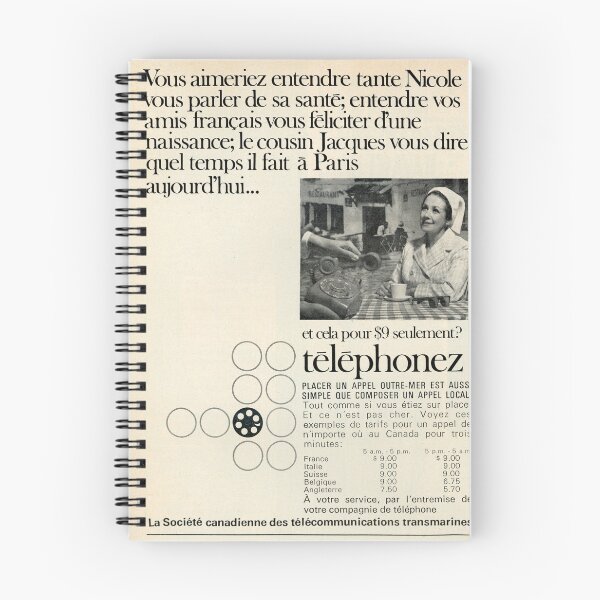 Item preview, 1960s Kitsch French Québec Phone Advertisement designed and sold by The Sticker Bureau.