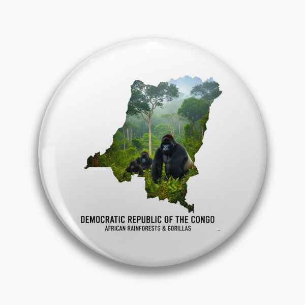 Item preview, Democratic Republic of the Congo Map Art - African Rainforest & Gorillas Design designed and sold by AbulailArt.