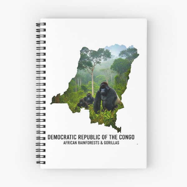Item preview, Democratic Republic of the Congo Map Art - African Rainforest & Gorillas Design designed and sold by AbulailArt.